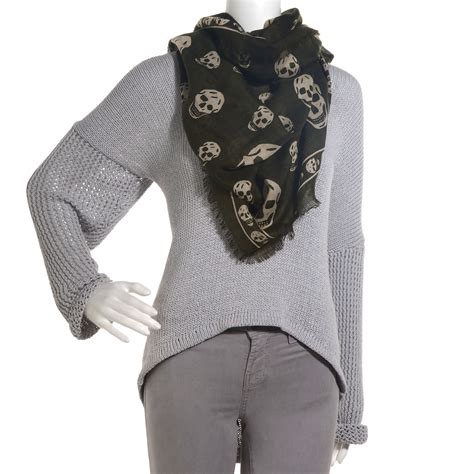 alexander mcqueen cashmere skull scarf.